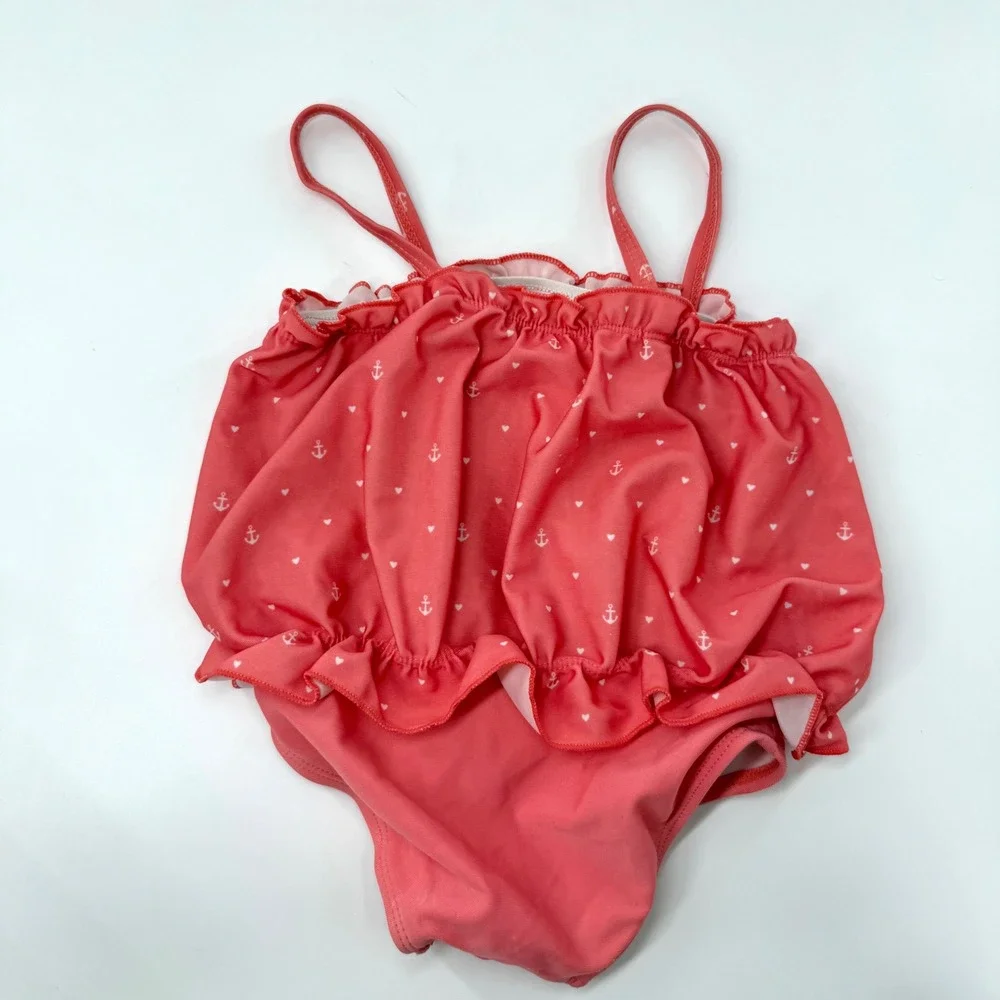 Janie and Jack Coral Anchor Bubble One-Piece Swimsuit